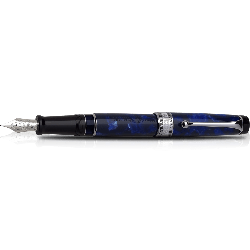 Aurora Optima Auroloide Fountain Pen - Blue - Silver Trim-Pen Boutique Ltd