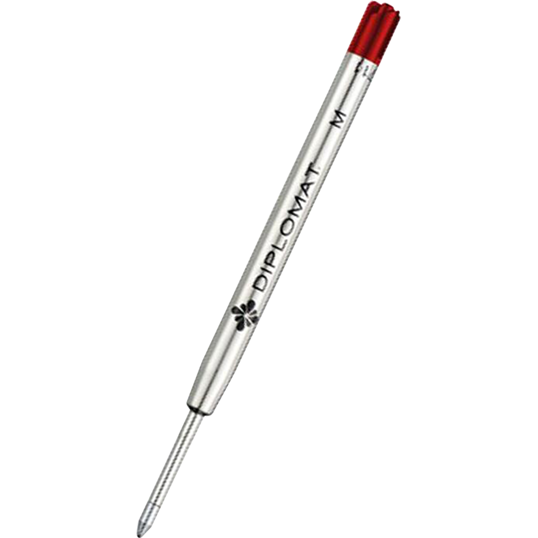 Diplomat Ballpoint Pen Ink Refill - Red - Medium (King Size)-Pen Boutique Ltd