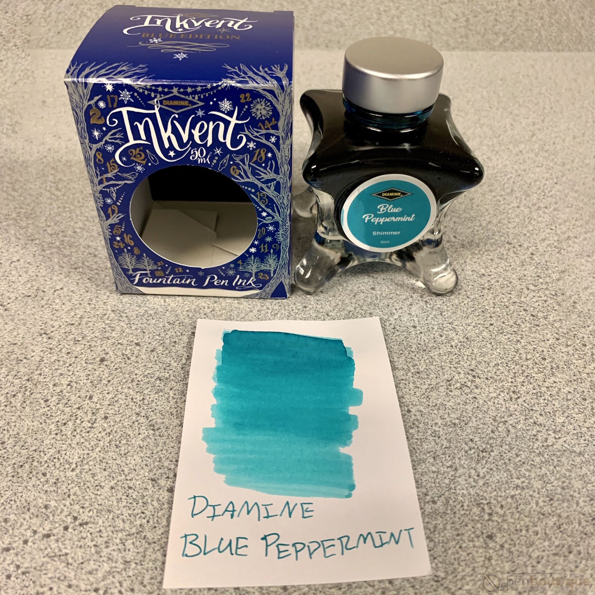 Diamine Shimmer Ink Bottle - Blue Peppermint-Pen Boutique Ltd