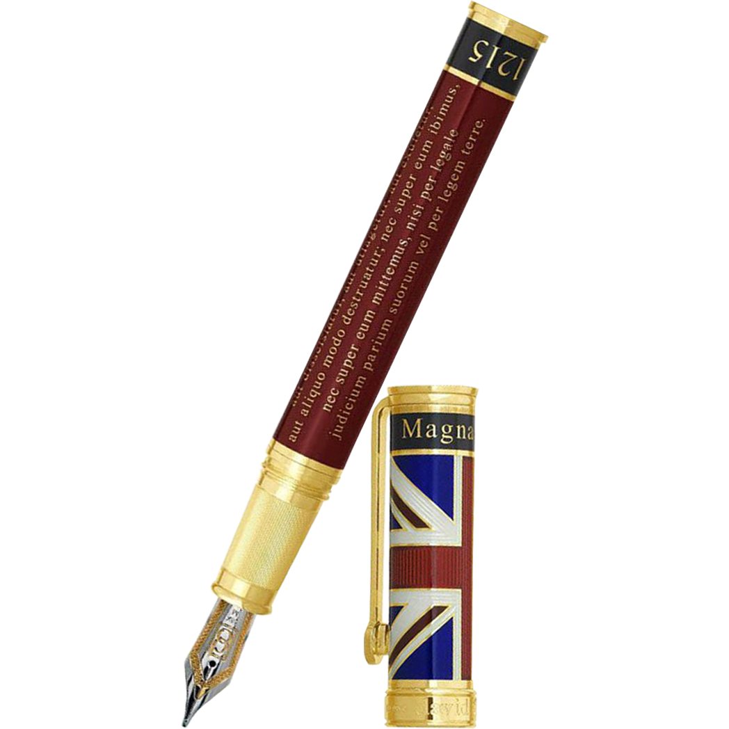 David Oscarson Magna Carta Fountain Pen - Translucent Ruby - Pen Boutique  Ltd