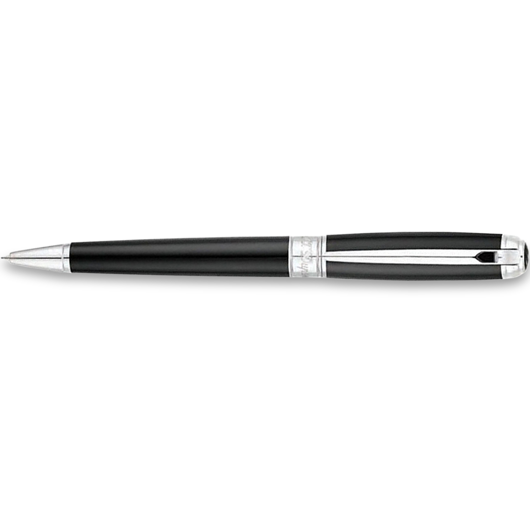 S T Dupont Line D Ballpoint Pen - Black - Palladium Trim-Pen Boutique Ltd