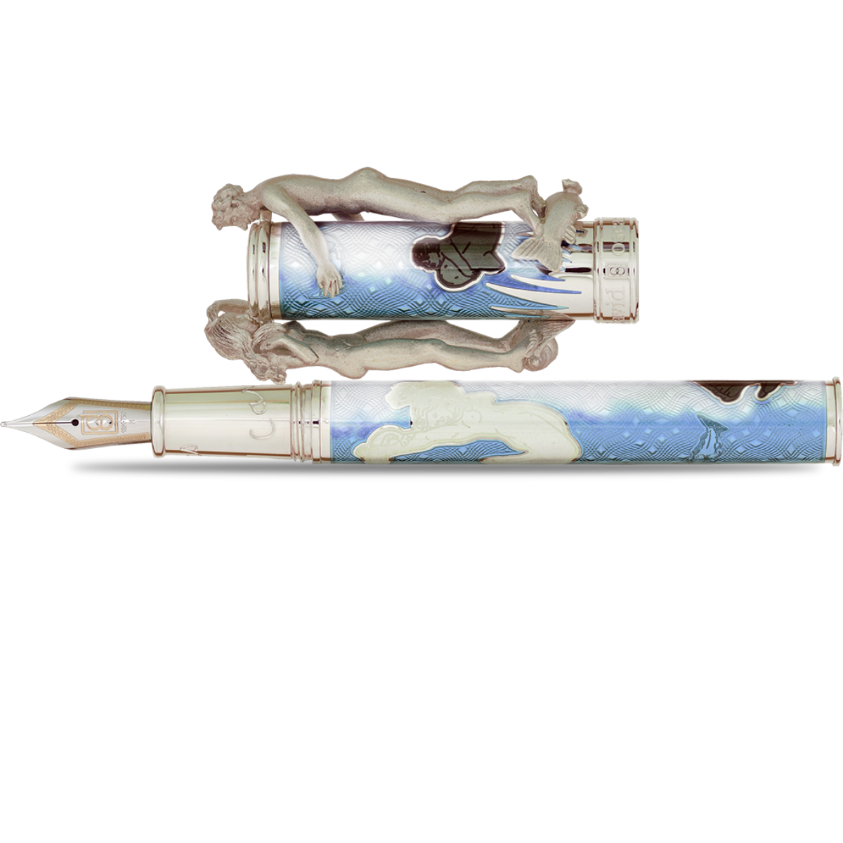 David Oscarson Marriage of the Waters Fountain Pen - Sapphire-Pen Boutique Ltd