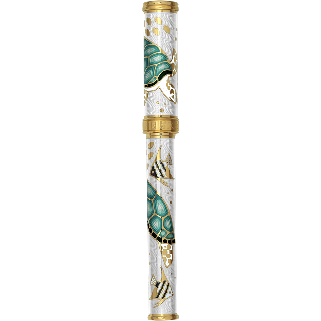 David Oscarson Sea Turtle Fountain Pen - White-Pen Boutique Ltd