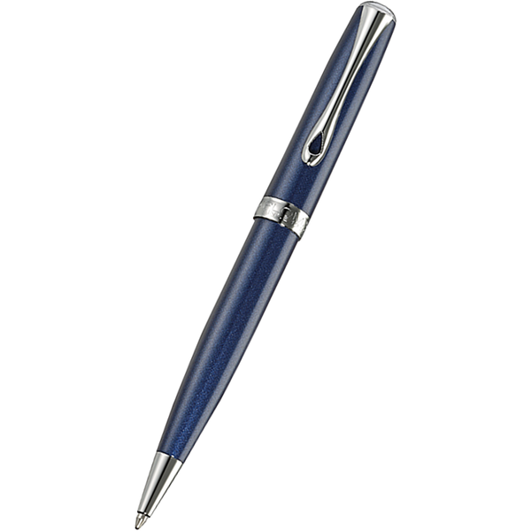 Diplomat Excellence A2 EasyFLOW Ballpoint Pen - Chrome Trim - Midnight Blue-Pen Boutique Ltd