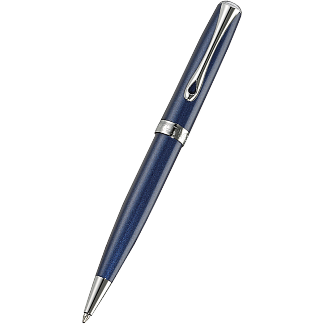 Diplomat Excellence A2 EasyFLOW Ballpoint Pen - Chrome Trim - Midnight Blue-Pen Boutique Ltd