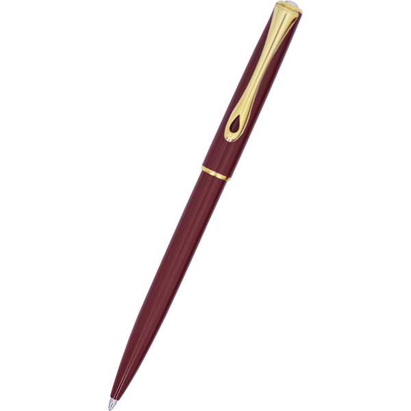 Diplomat Traveller EasyFLOW Ballpoint Pen - Dark Red - Gold-Pen Boutique Ltd