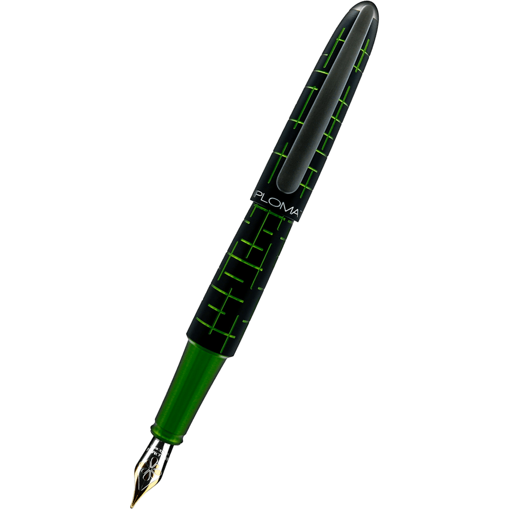 Diplomat Elox Fountain Pen - Matrix Green - 14K Gold Nib-Pen Boutique Ltd