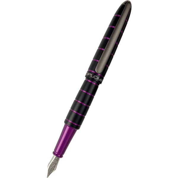 Diplomat Elox Ring Fountain Pen - Purple - Stainless Steel Nib-Pen Boutique Ltd