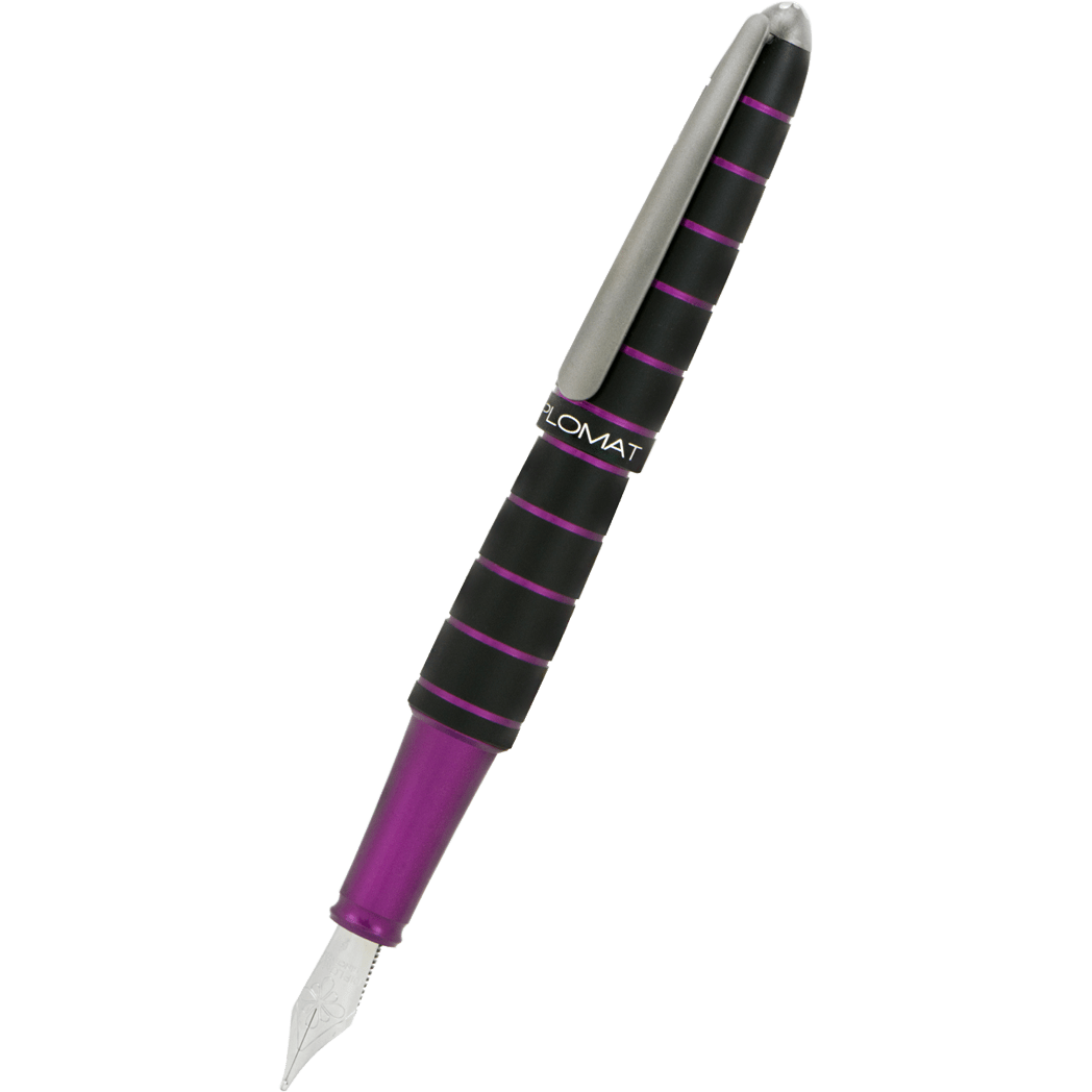 Diplomat Elox Ring Fountain Pen - Purple - Stainless Steel Nib-Pen Boutique Ltd