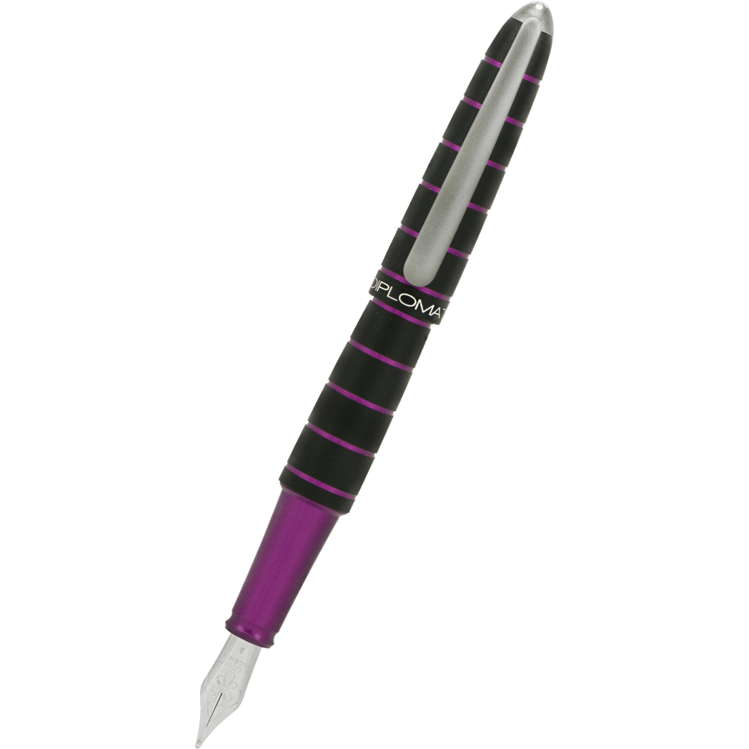 Diplomat Elox Ring Fountain Pen - Purple - Stainless Steel Nib-Pen Boutique Ltd