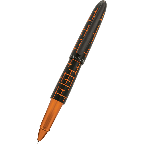 Diplomat Elox Rollerball Pen - Matrix Black Orange-Pen Boutique Ltd