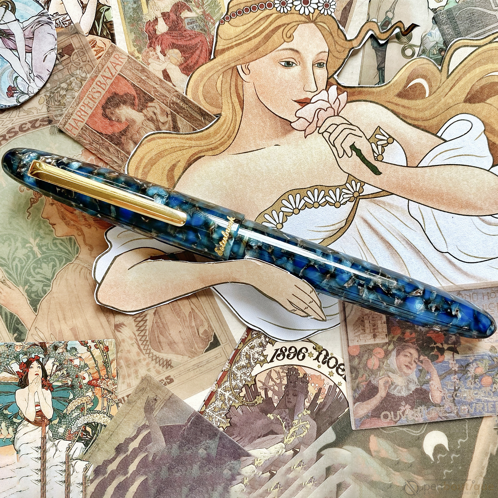 Esterbrook Estie OS Fountain Pen - Nouveau Bleu - Gold Trim-Pen Boutique Ltd