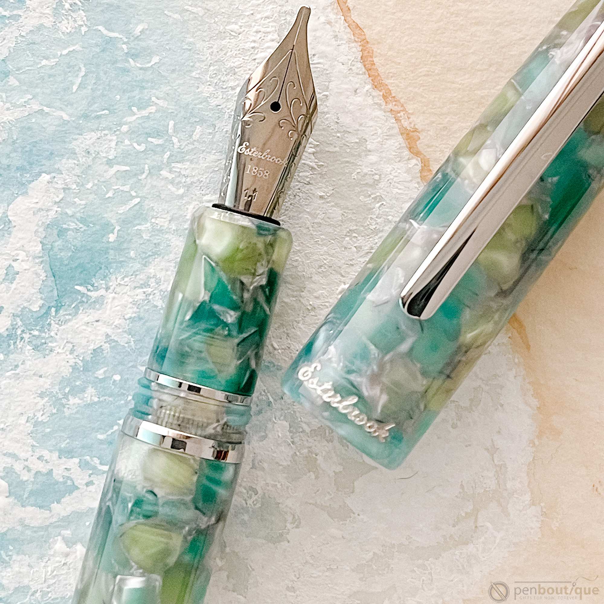 Esterbrook Estie Fountain Pen - Sea Glass - Palladium Trim - Oversized-Pen Boutique Ltd