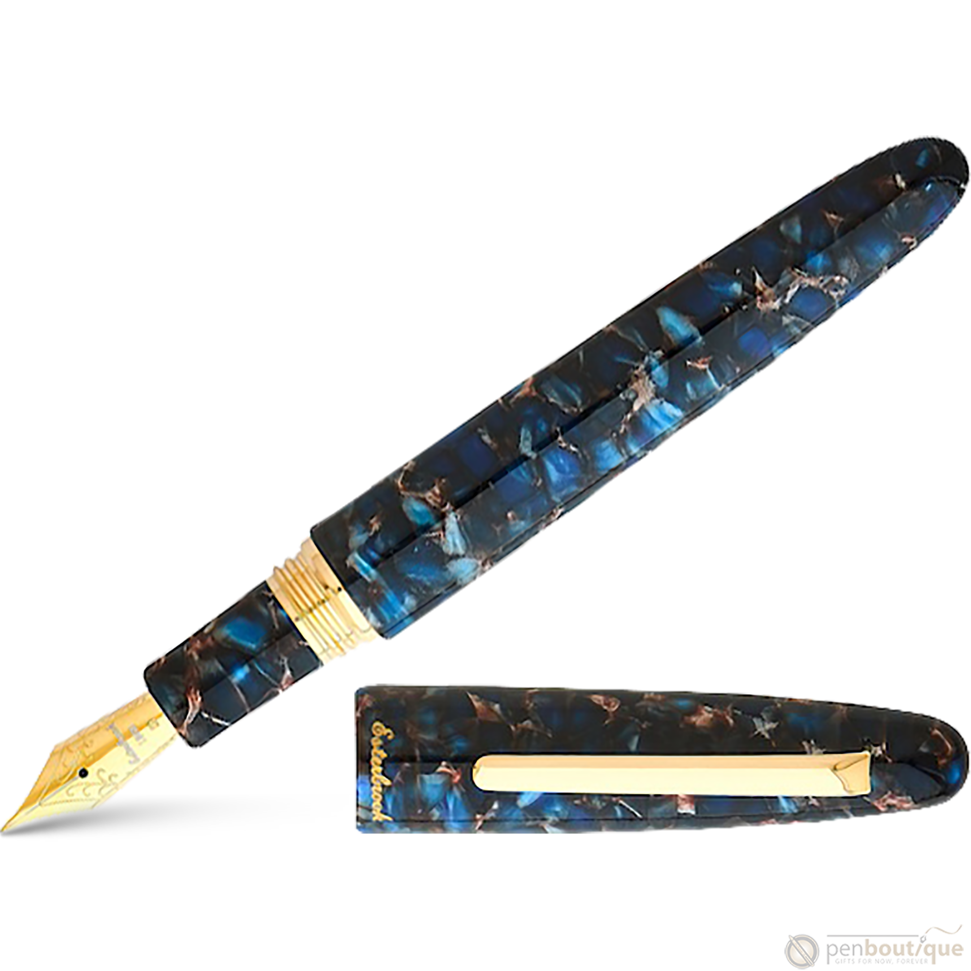 Esterbrook Estie OS Fountain Pen - Nouveau Bleu - Gold Trim-Pen Boutique Ltd