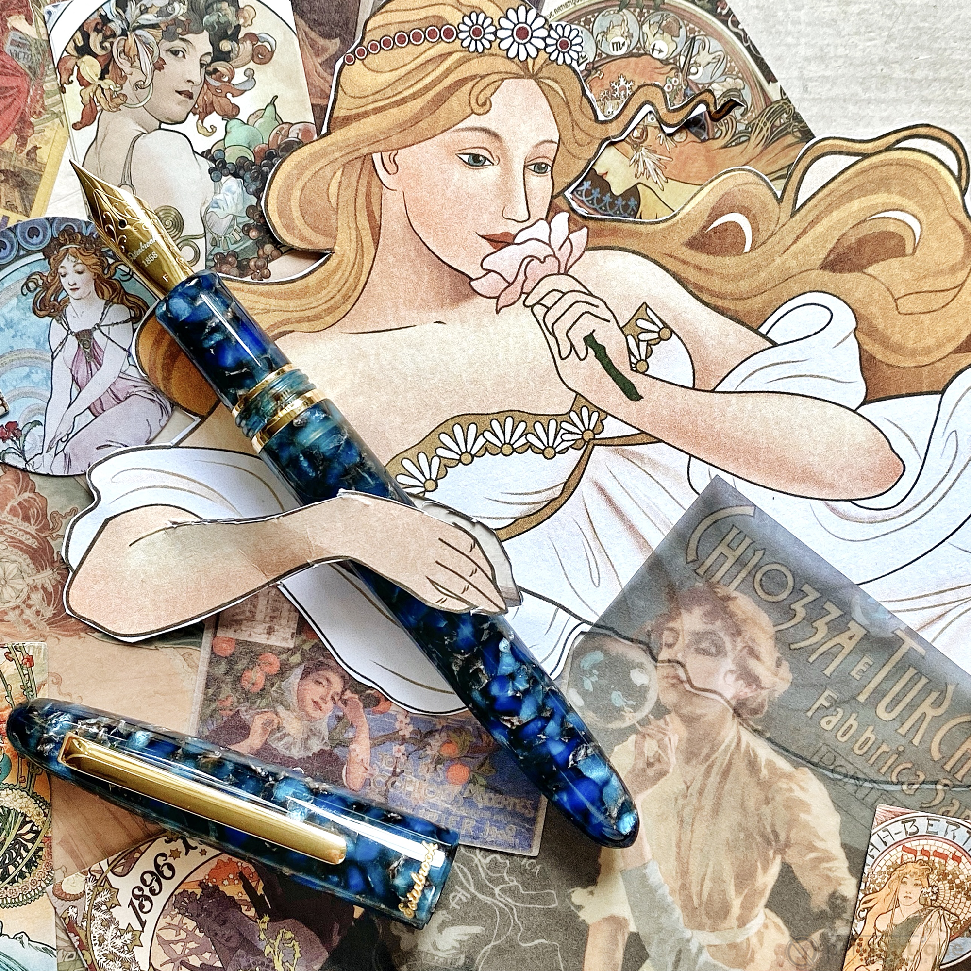 Esterbrook Estie OS Fountain Pen - Nouveau Bleu - Gold Trim-Pen Boutique Ltd