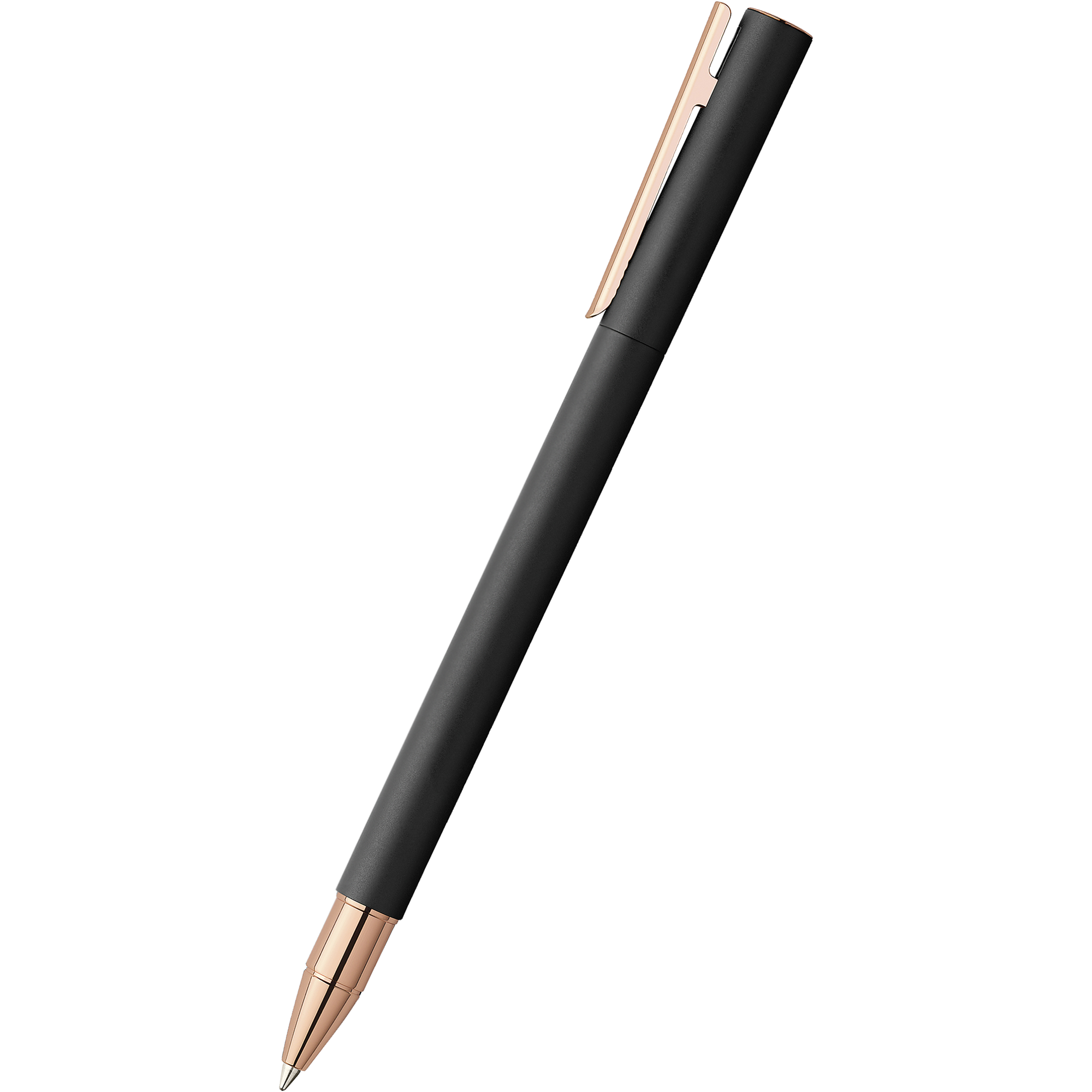 Faber Castell NEO Slim Rollerball Pen - Black Matte w/ Rose Gold-Pen Boutique Ltd