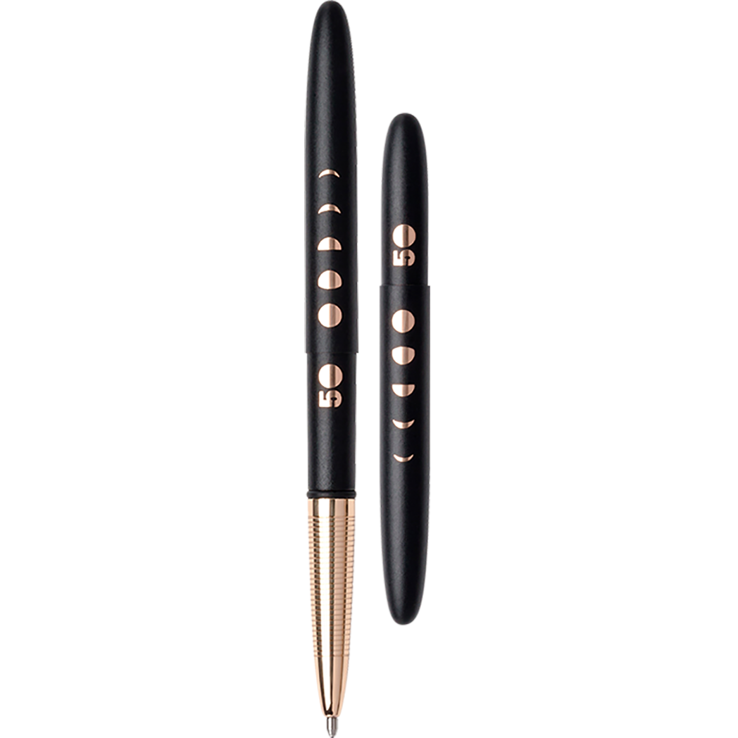 Matte Black Bullet Space Pen, Gold Finger Grip & Clip - Fisher