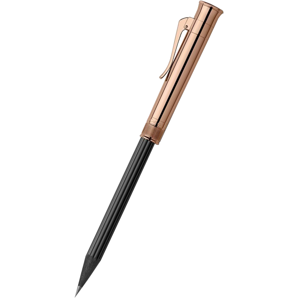 Graf Von Faber-Castell Perfect Pencil - Black - Rose Gold Trim-Pen Boutique Ltd