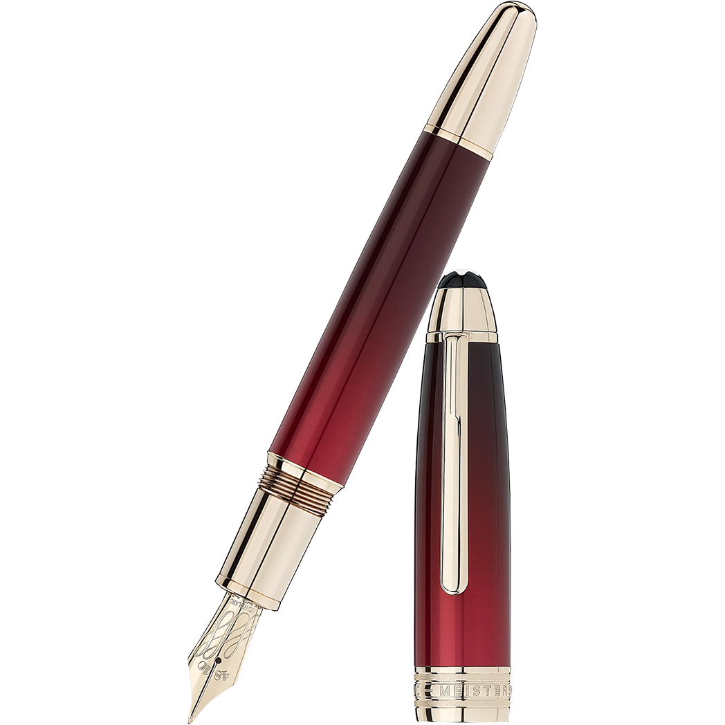 Montblanc 146 Solitaire Meisterstuck Fountain Pen - Burgundy Lacquer - Calligraphy Year 2 - Flex Nib-Pen Boutique Ltd