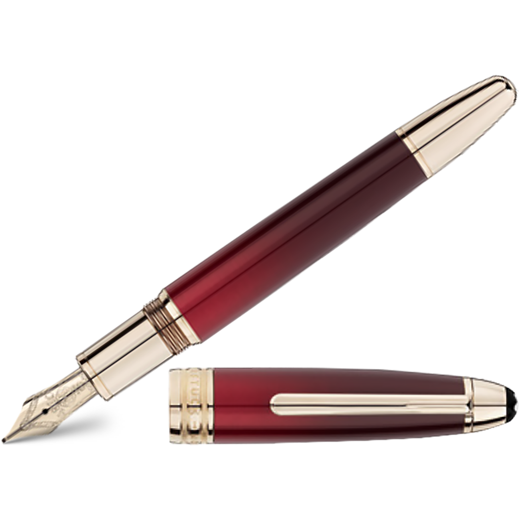 Montblanc 146 Meisterstuck Fountain Pen - Solitaire Burgundy Lacquer -  Calligraphy Year 2 - Medium