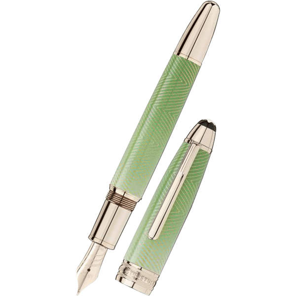 Montblanc Meisterstuck Calligraphy Fountain Pen - Solitaire Celadon Dégradé - Curved Nib-Pen Boutique Ltd