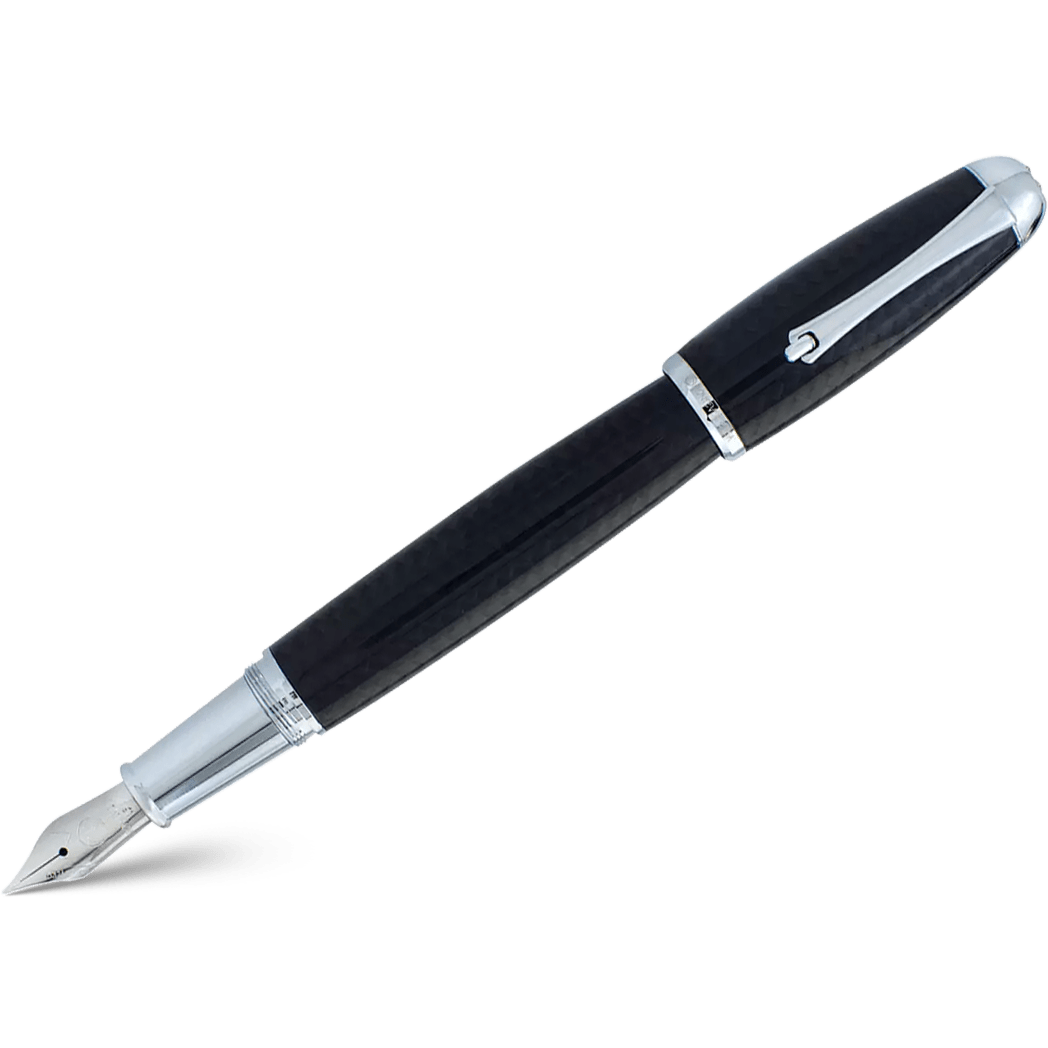 Monteverde Super Mega Fountain Pen - Carbon Fiber - Chrome-Pen Boutique Ltd