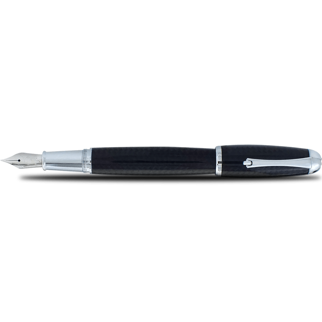 Monteverde Super Mega Fountain Pen - Carbon Fiber - Chrome-Pen Boutique Ltd