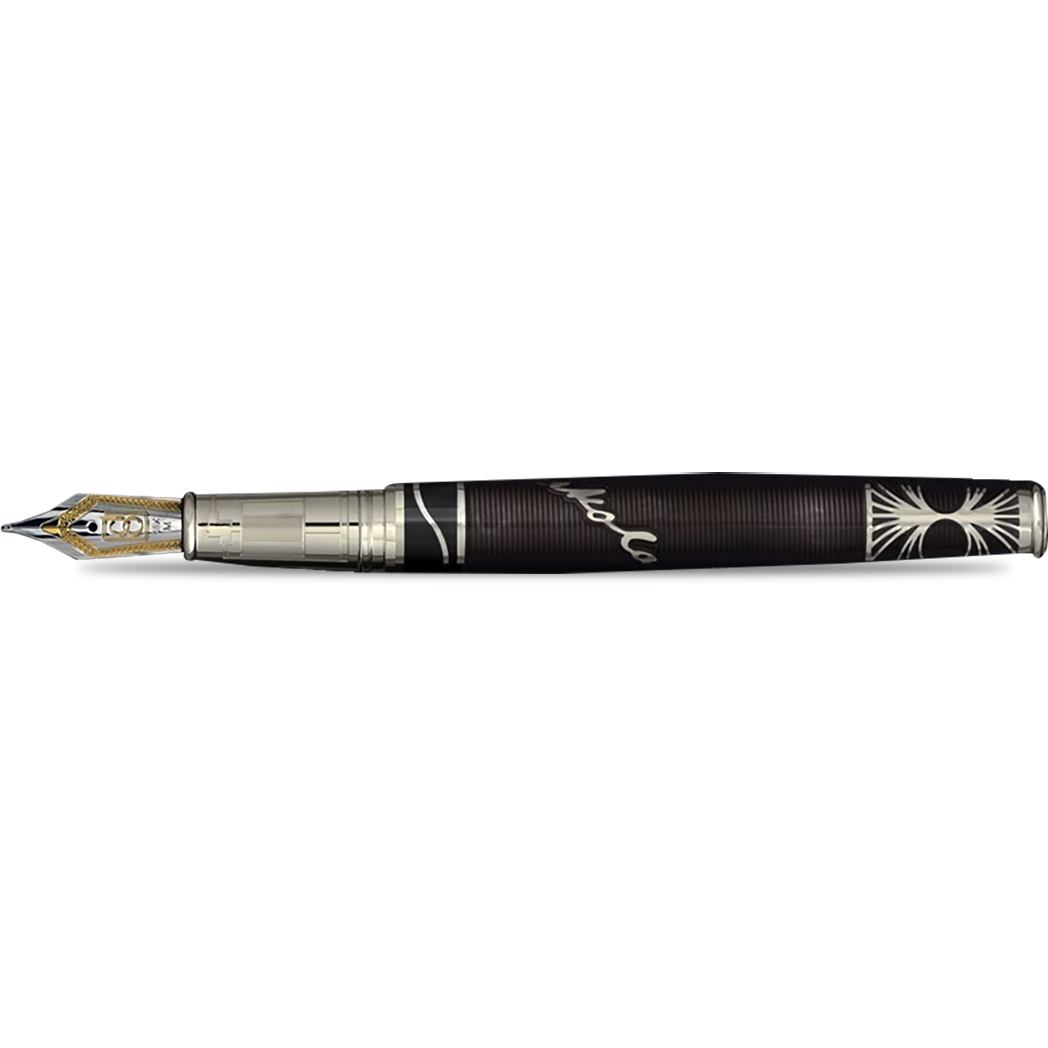 David Oscarson Tesla Fountain Pen - Translucent Black - Silver Trim-Pen Boutique Ltd