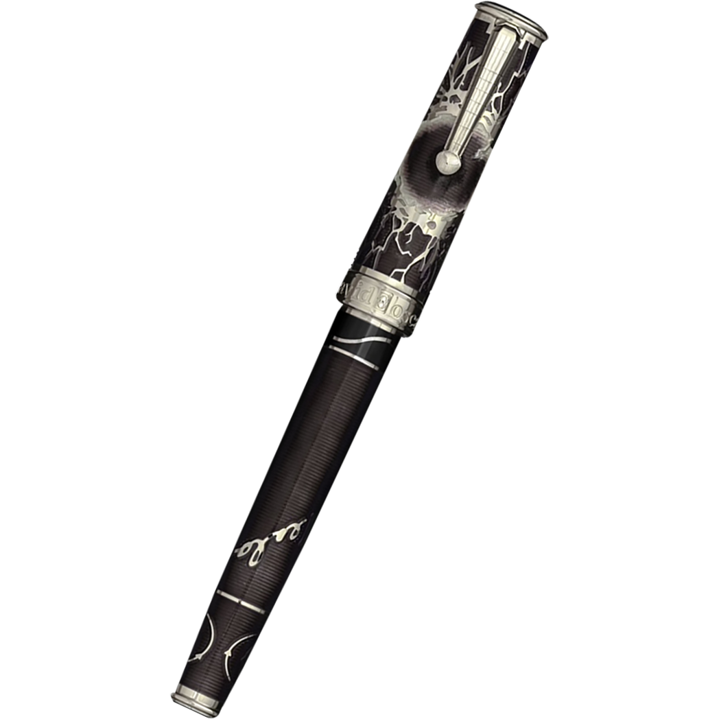 David Oscarson Tesla Fountain Pen - Translucent Black - Silver Trim-Pen Boutique Ltd