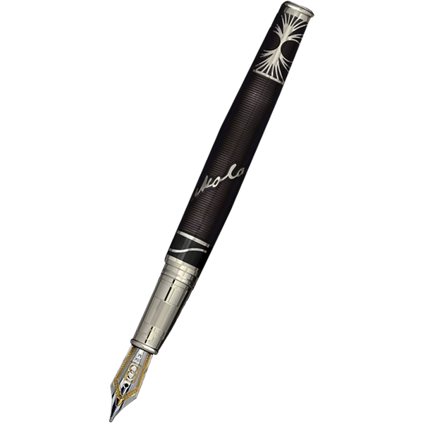 David Oscarson Tesla Fountain Pen - Translucent Black - Silver Trim-Pen Boutique Ltd