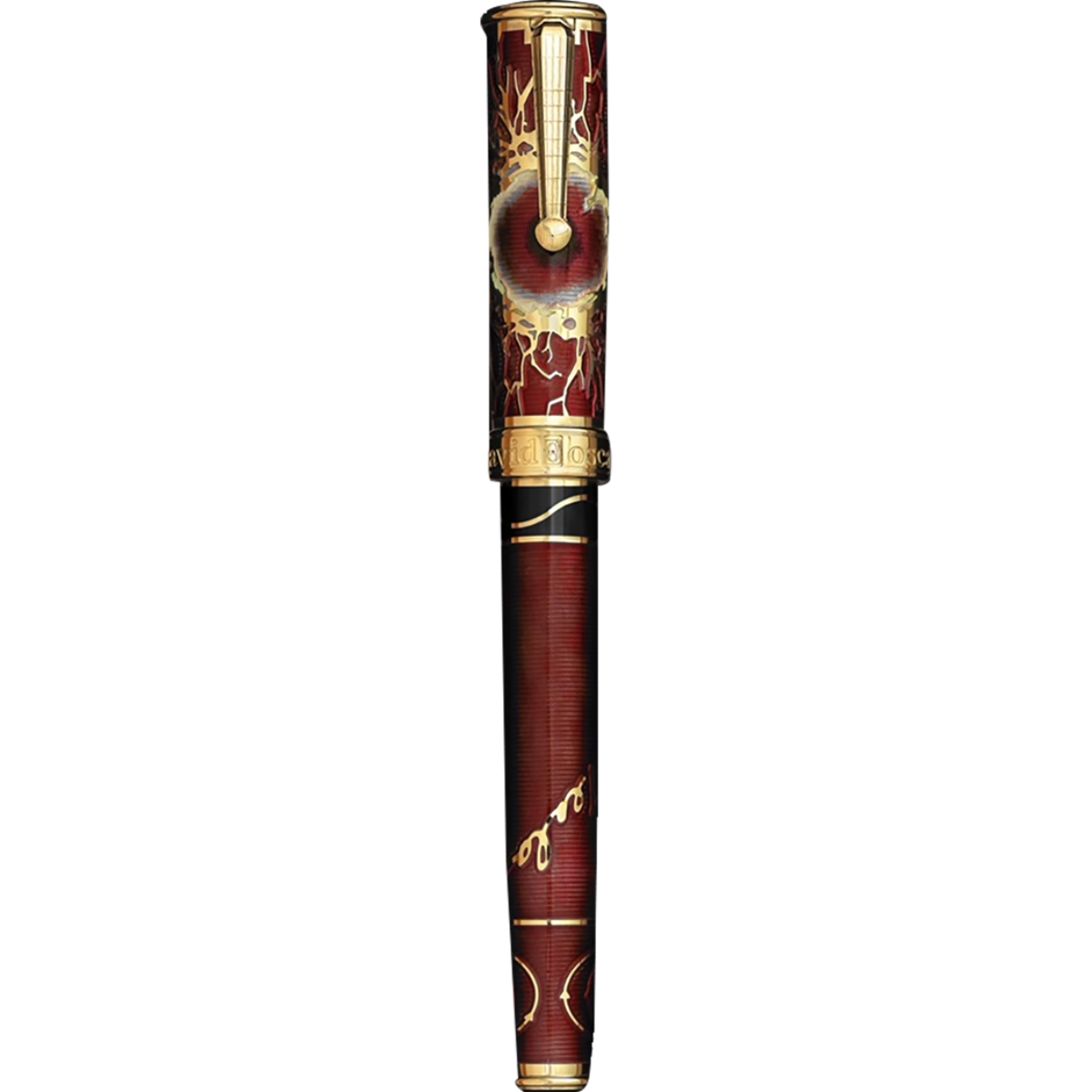 David Oscarson Tesla Fountain Pen - Translucent Red-Pen Boutique Ltd