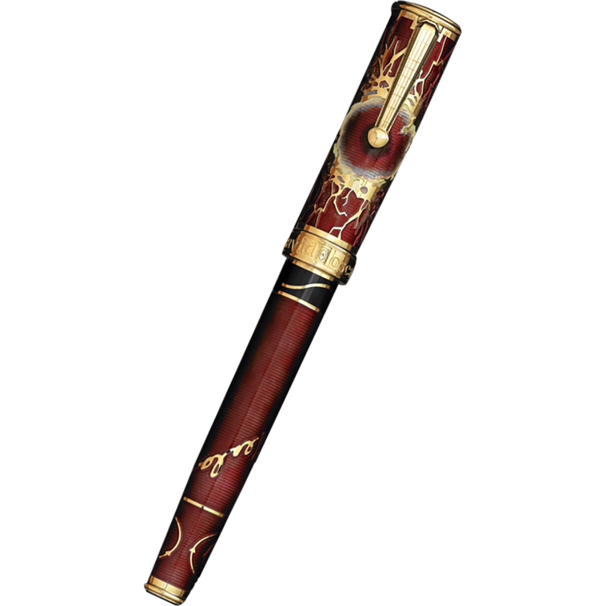 David Oscarson Tesla Fountain Pen - Translucent Red-Pen Boutique Ltd