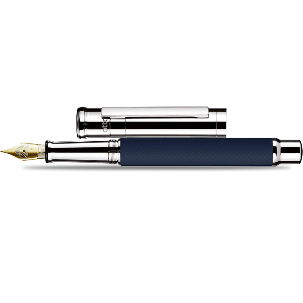 Otto Hutt Design 4 Fountain Pen - Blue Matte Guilloche - 18K Gold Nib-Pen Boutique Ltd