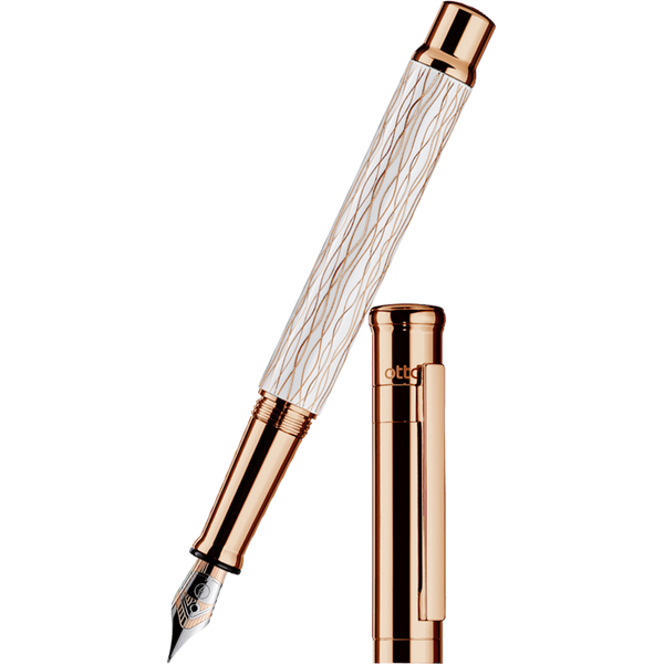 Otto Hutt Design 4 Fountain Pen - White Wave - Steel Nib-Pen Boutique Ltd