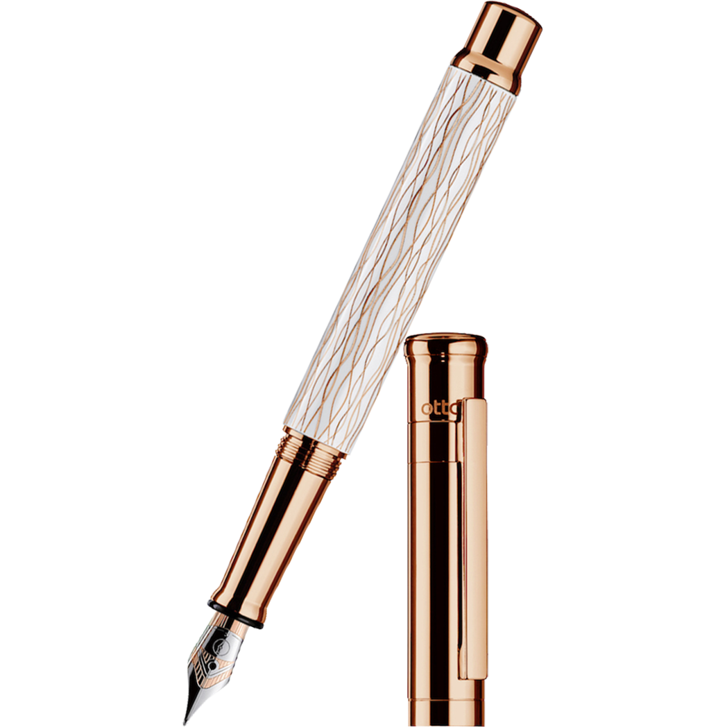 Otto Hutt Design 4 Fountain Pen - White Wave - Steel Nib-Pen Boutique Ltd