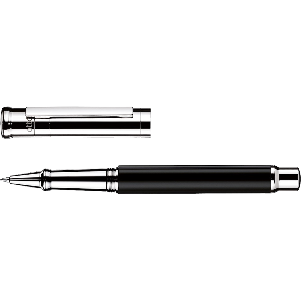 Otto Hutt Design 4 Rollerball Pen - Black - Platinum Trim-Pen Boutique Ltd