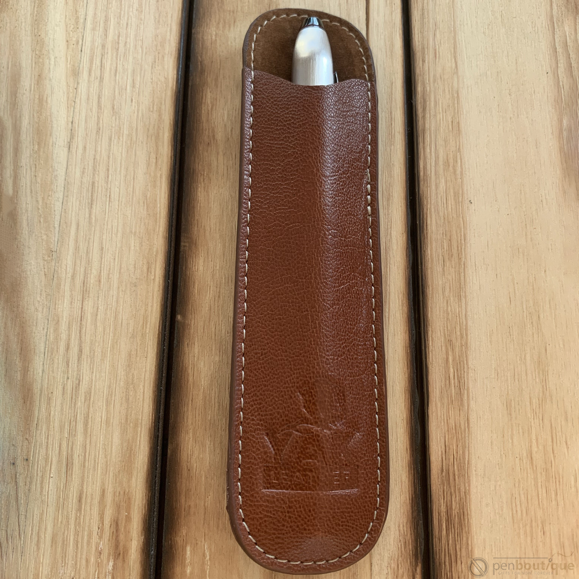 Pen Boutique Yak Leather Single Pen Sleeve - Tan-Pen Boutique Ltd