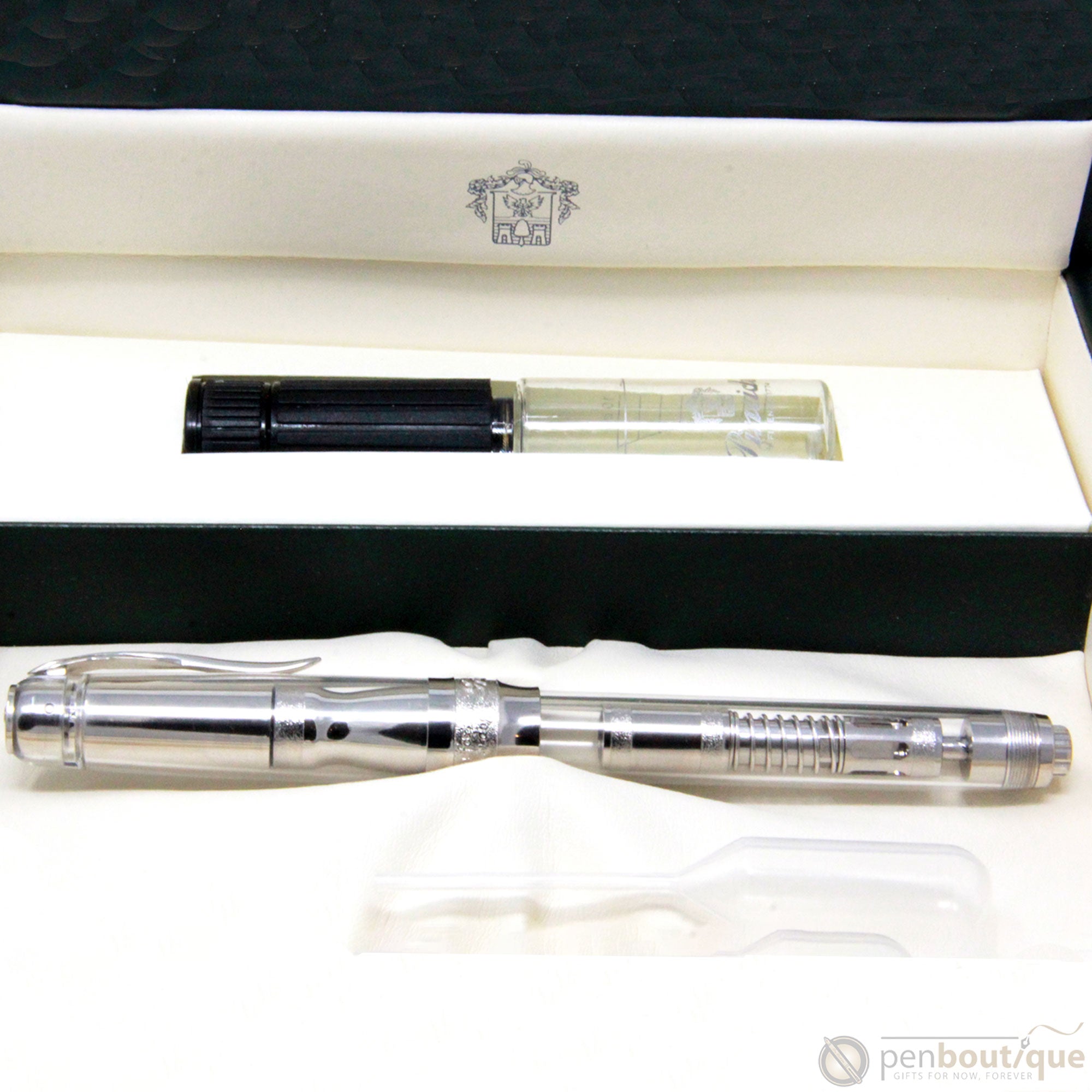 Pineider Mystery Filler Demonstrator Fountain Pen - White Sugar-Pen Boutique Ltd