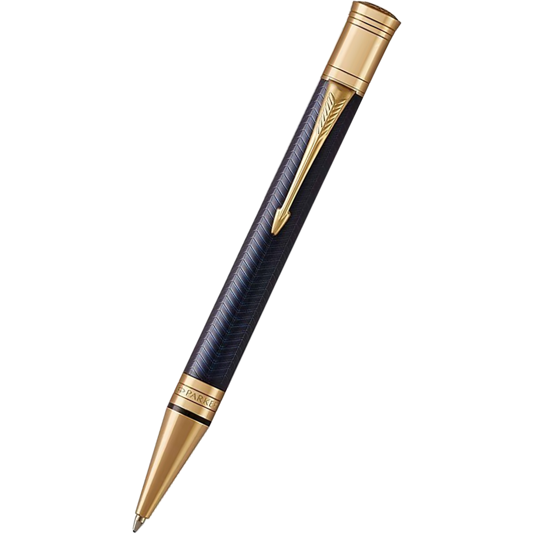 Parker Duofold Ballpoint Pen - Prestige Blue Chevron - Gold Trim - Pen  Boutique Ltd