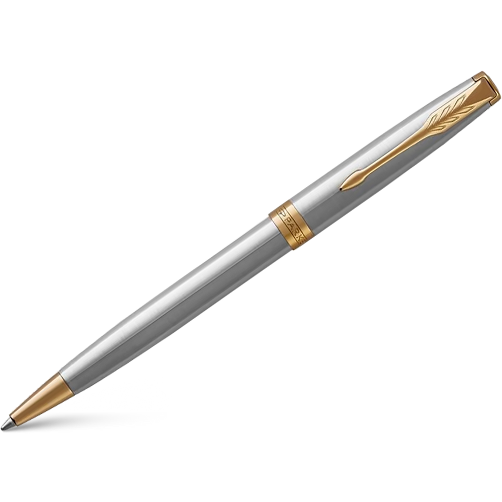Parker Sonnet Stainless Steel with Gold Trim Ballpoint Pen - Pen ...