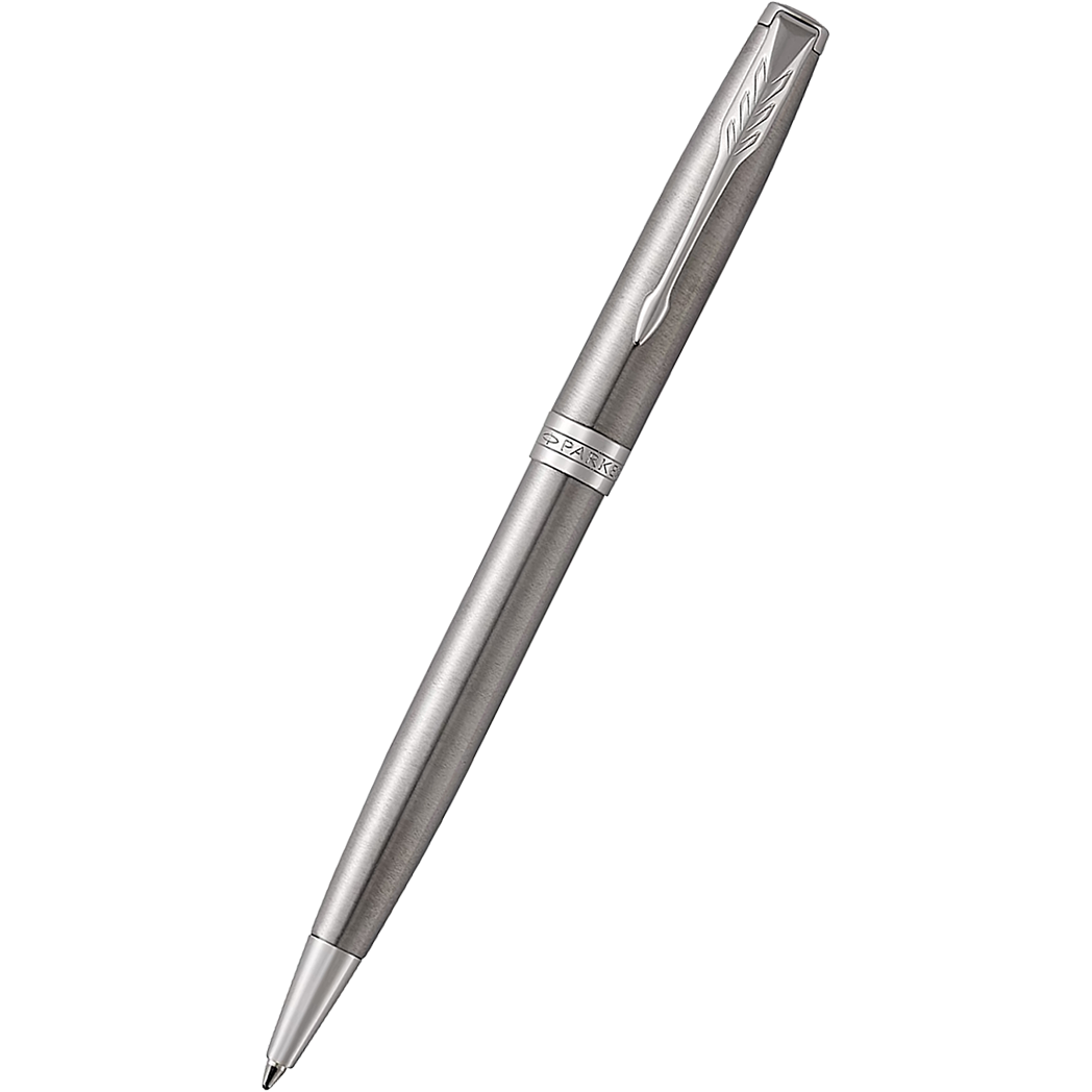 Elegant Satin Chrome and Chrome Twist Pen with Silver & Black