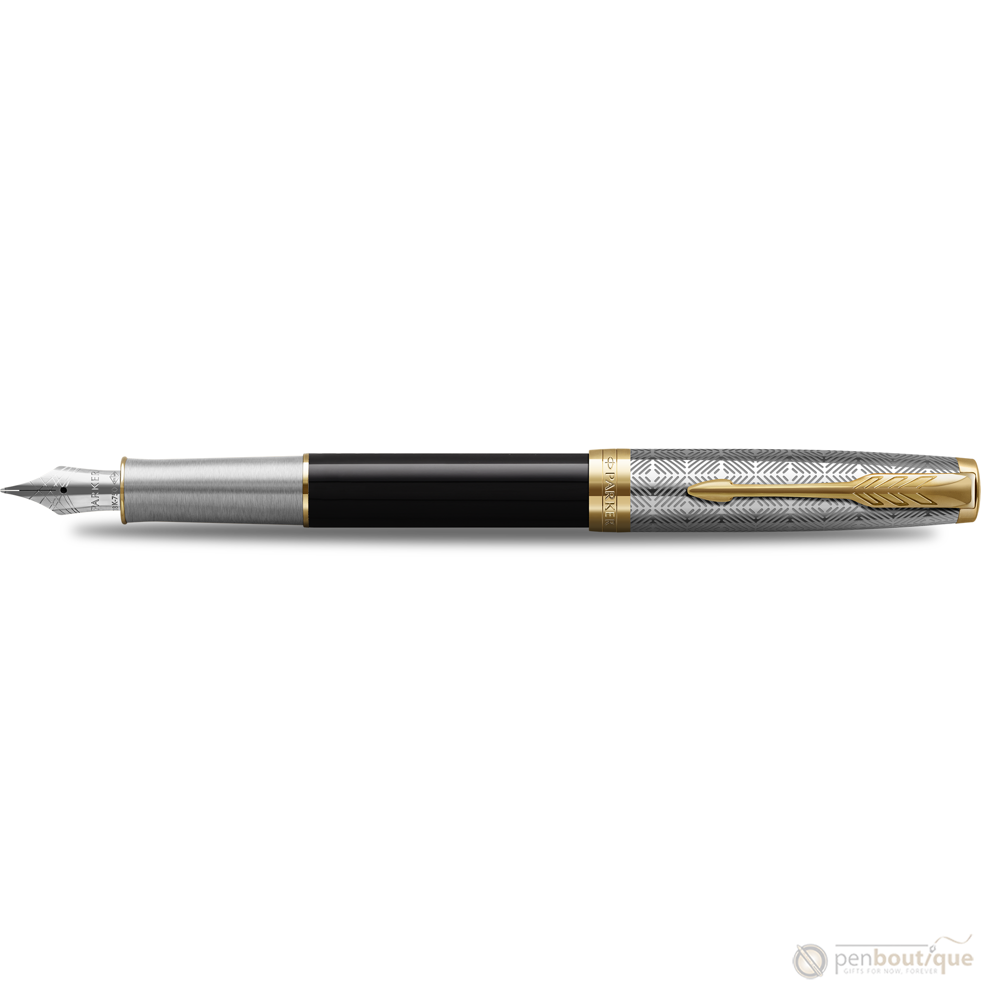 Parker Sonnet Premium Refresh Fountain Pen - Metal & Black - Gold Trim-Pen Boutique Ltd