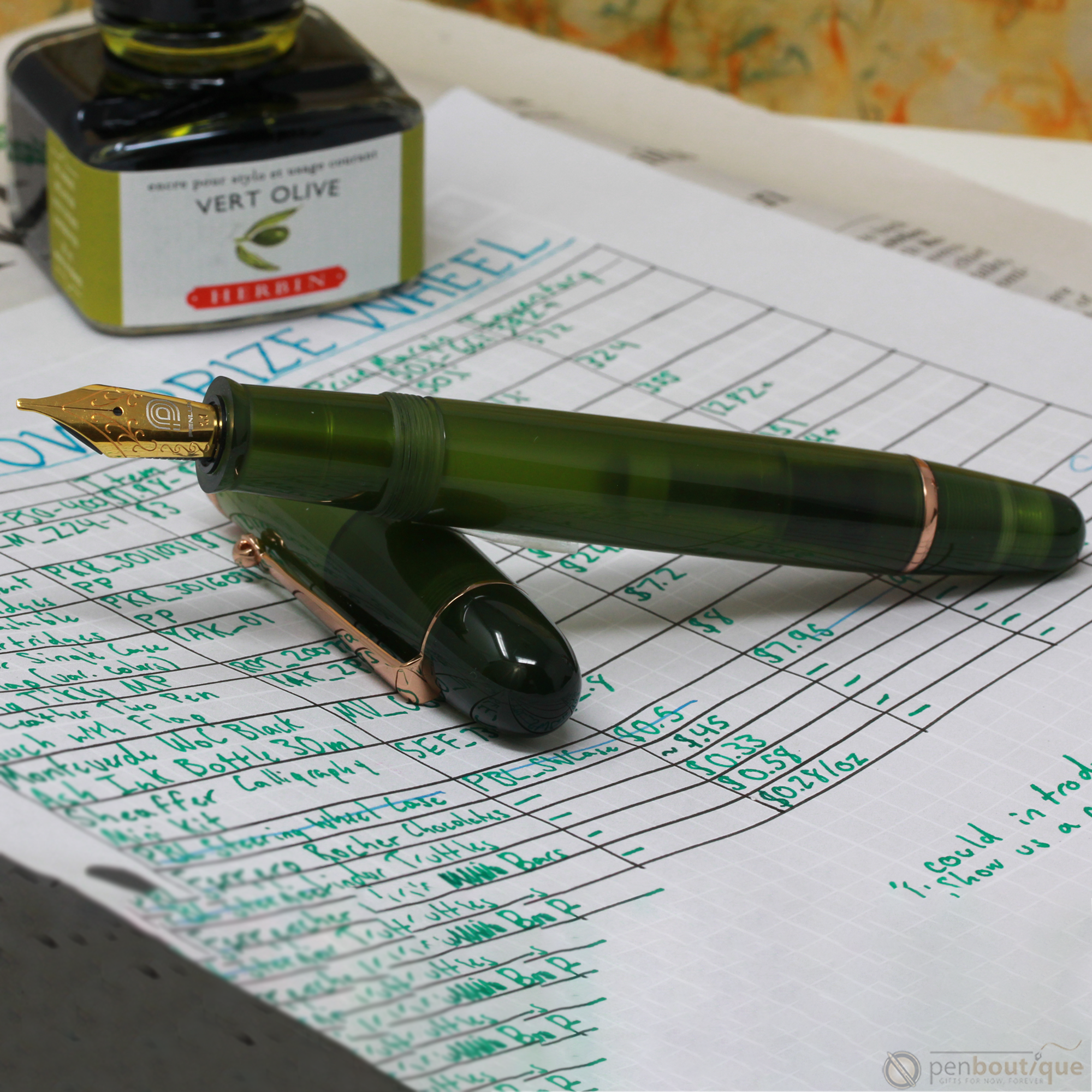 Penlux Masterpiece Grande Fountain Pen - Rainforest-Pen Boutique Ltd