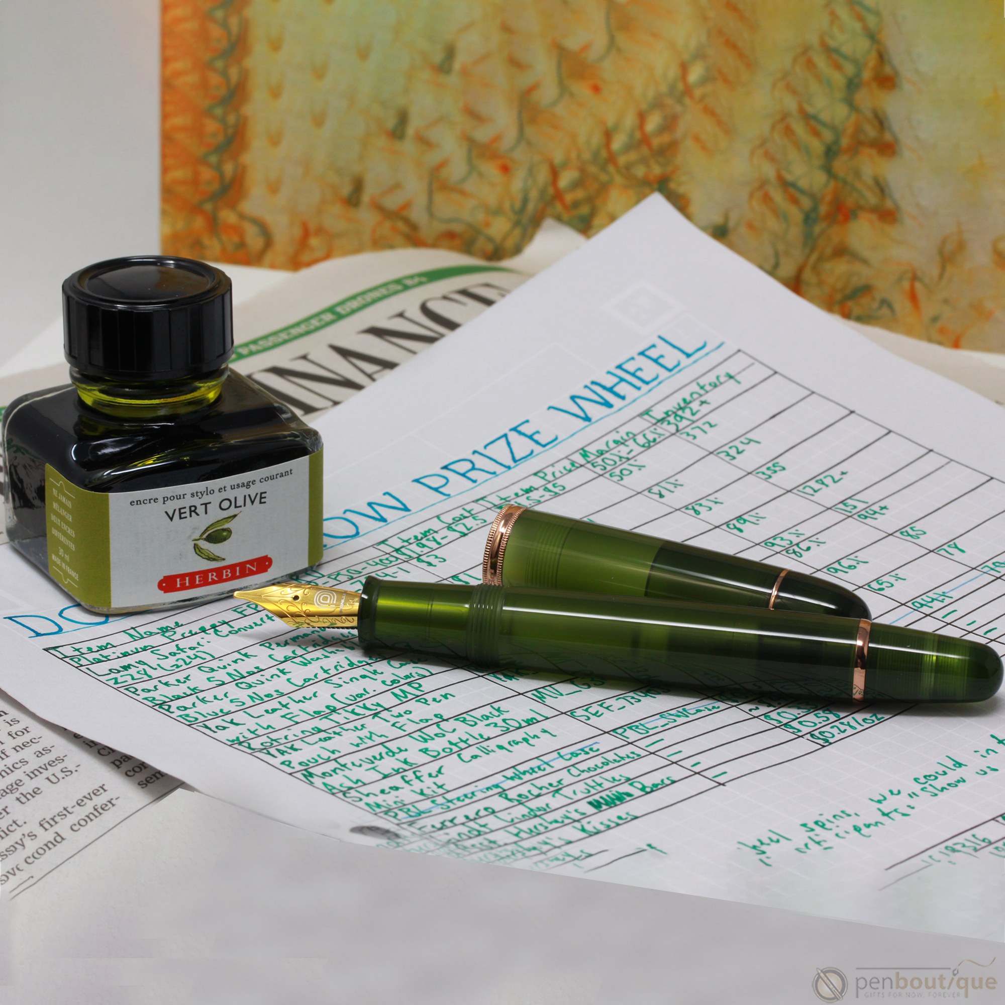 Penlux Masterpiece Grande Fountain Pen - Rainforest-Pen Boutique Ltd