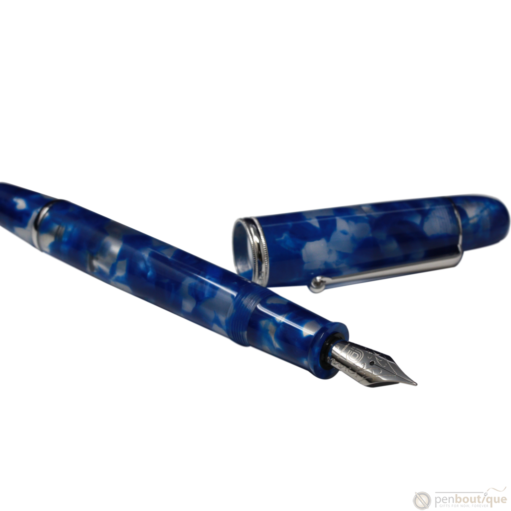 Penlux Masterpiece Grande Fountain Pen - Koi - Blue & White-Pen Boutique Ltd