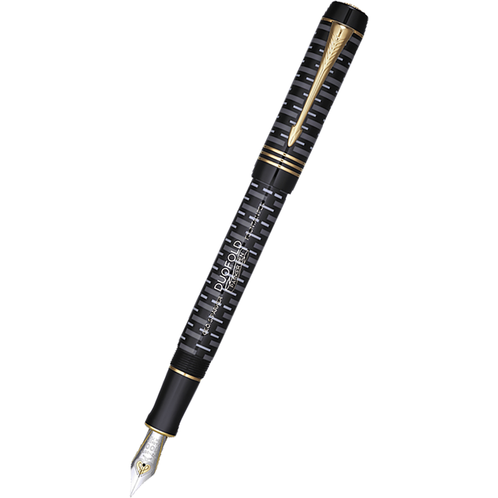 Parker Duofold International Special Edition Fountain Pen - Black Mosaic,  18k Medium (Excellent + in Box, Works Well) - Peyton Street Pens