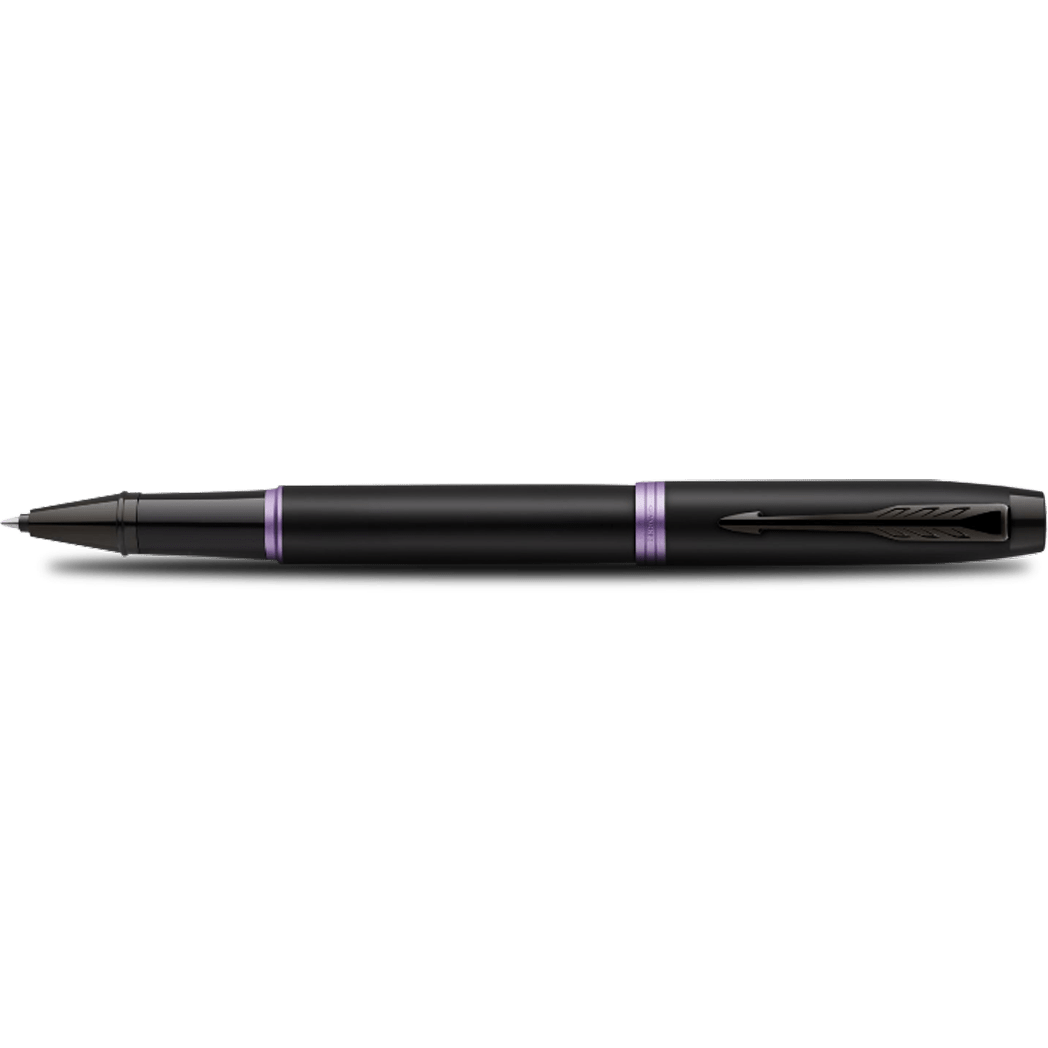 Parker IM Rollerball Pen - Satin Black - Amethyst Purple Ring-Pen Boutique Ltd