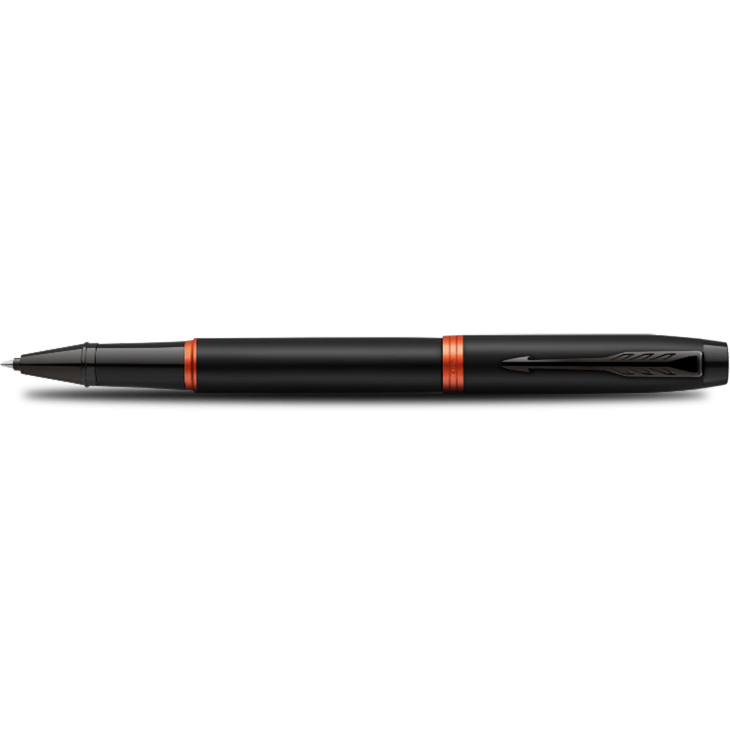 Parker IM Rollerball Pen - Satin Black - Flame Orange Ring-Pen Boutique Ltd