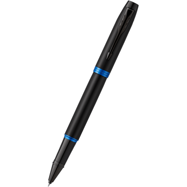 Parker IM Rollerball Pen - Satin Black - Marine Blue Ring-Pen Boutique Ltd