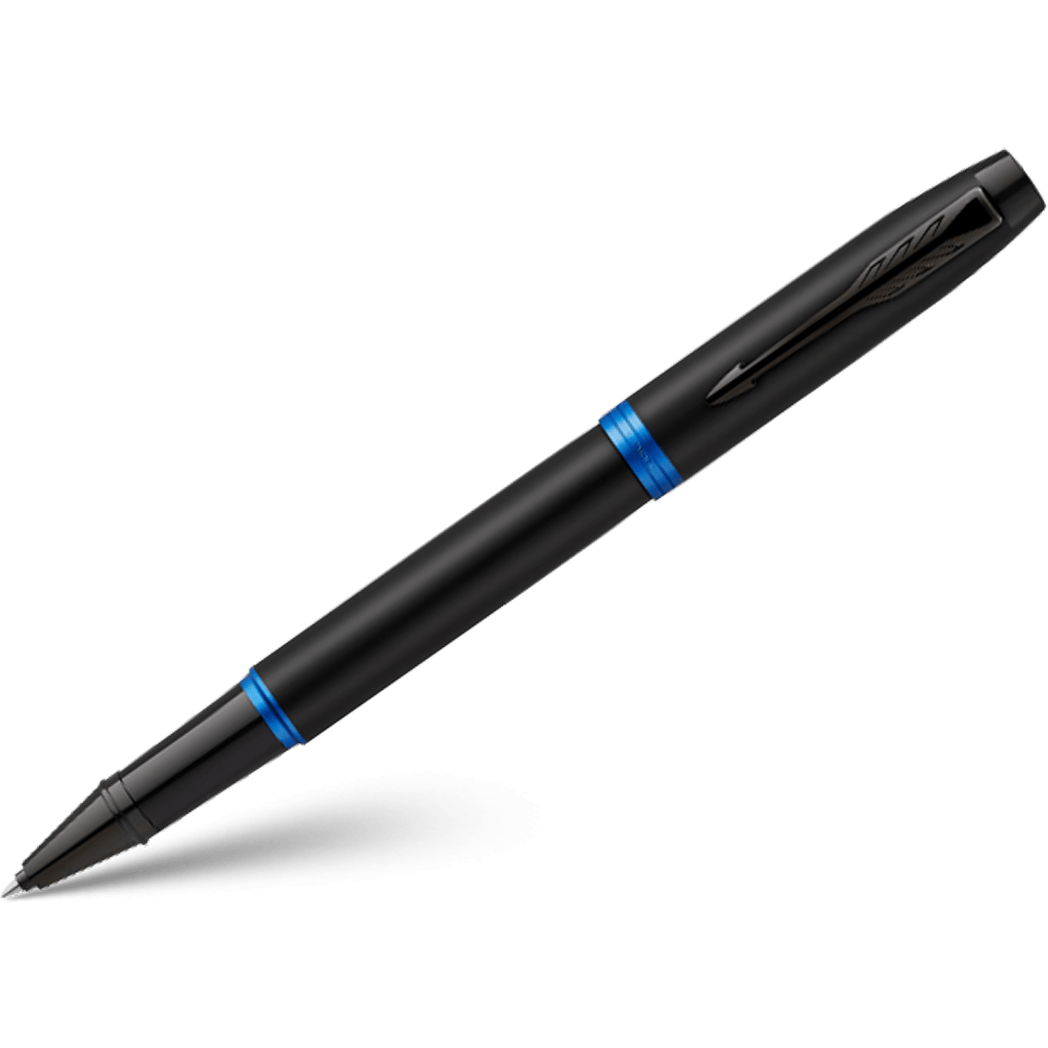 Parker IM Rollerball Pen - Satin Black - Marine Blue Ring-Pen Boutique Ltd